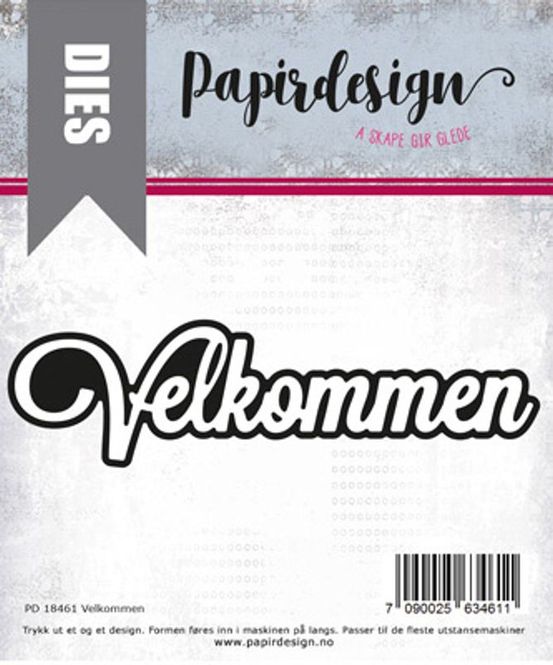 Hovedbilde Papirdesign Dies PD18461 - Velkommen