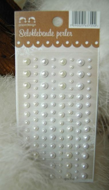 Hovedbilde Papirdesign - Halvperler - Hvit - 120 stk