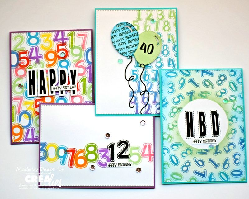 Crealies - Wordzz stamps - 99 - Numbers