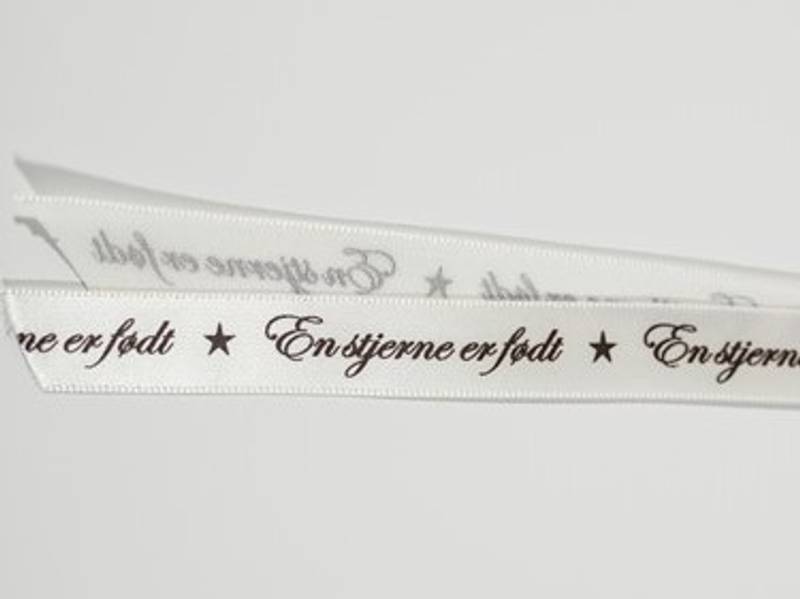 Silkebånd - En stjerne er født - Krem - 13 mm - Metervare