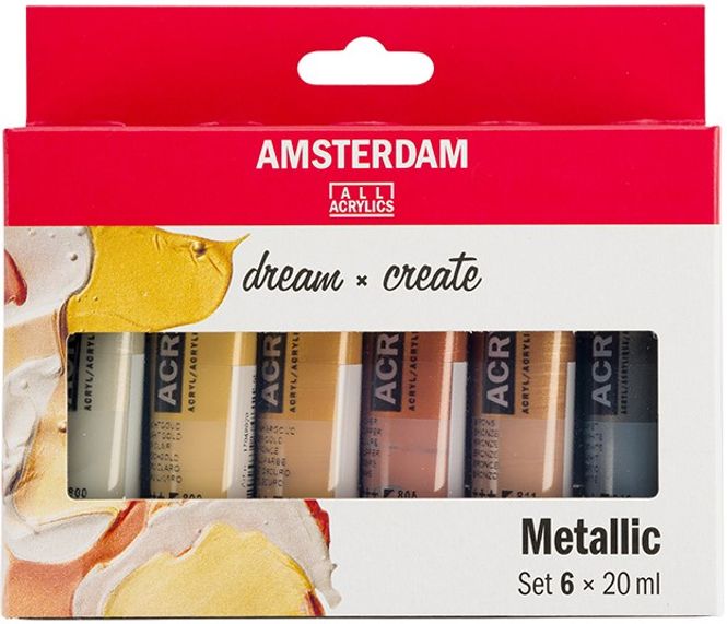 Hovedbilde Amsterdam - Acrylic Standard - 20ml - Sett  6 ass Metallic