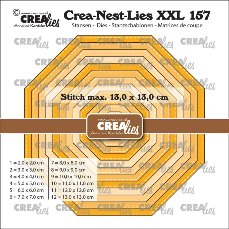 Crealies - Crea-Nest-Lies XXL 157 - Octagon With Stitch