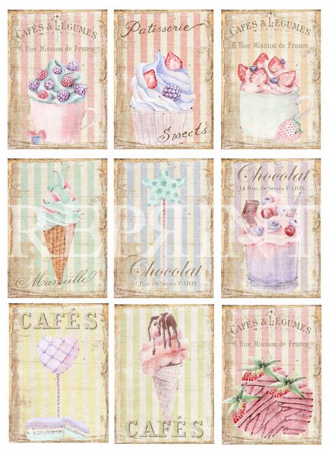 Hovedbilde Reprint -  KP0072 - A4 Klippeark - Patisserie