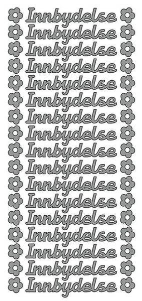 Klistremerker - 0064 - Outline stickers - Innbydelse 10mm - Sølv