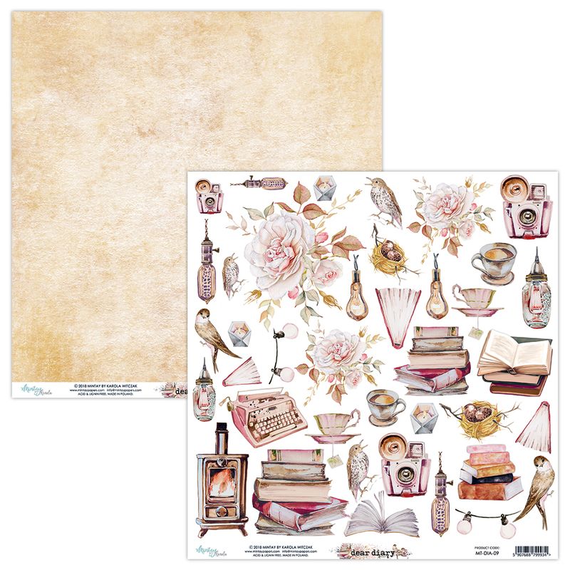 Mintay - DIA - 12x12 - Dear Diary - 09 Die Cut Sheet