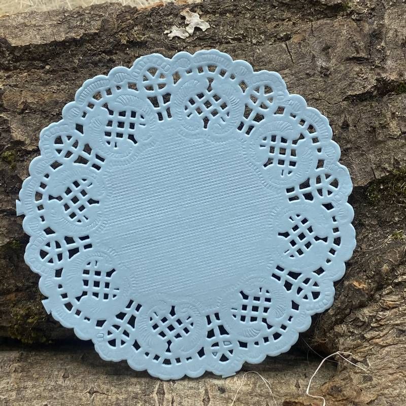 Papirdesign - Doilie Kakeservietter - 10 cm - Blå - 50 stk