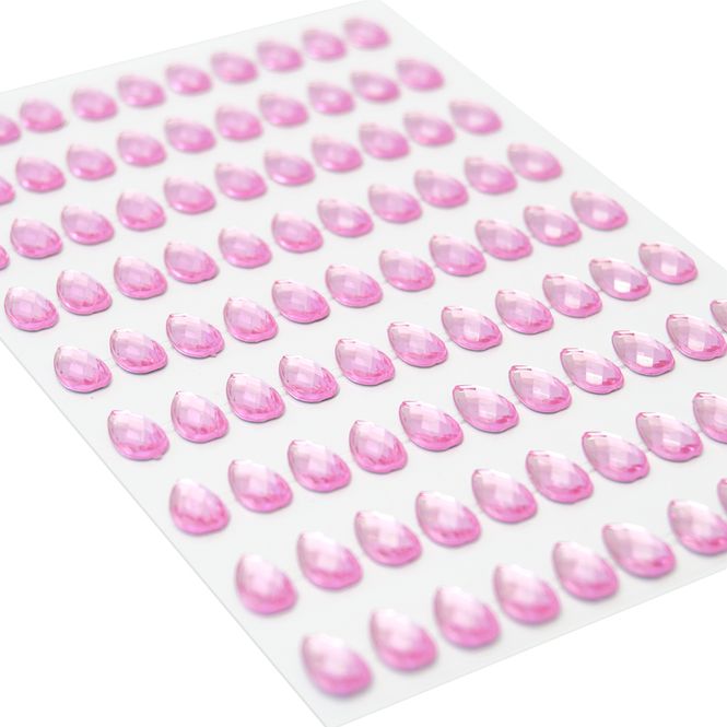 Hovedbilde Kort & Godt - Stickers - ST-128 - Diamant dråpe - 6x10mm - Rosa