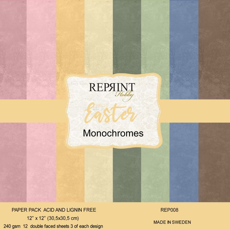 Reprint - 12x12 - REP008 - Hello Easter Monochromes - Paper Pack