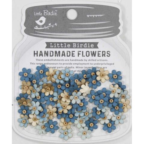Hovedbilde Little Birdie - Handmade Flowers - Natalia - Aqua Splash - 60 stk