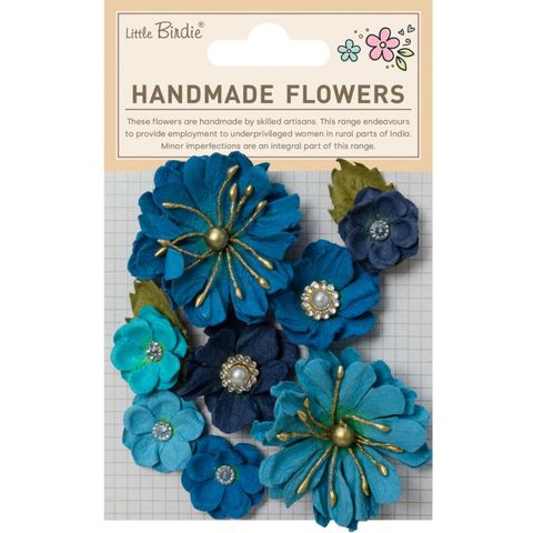 Hovedbilde Little Birdie - Handmade Flowers - Liora - Blue Sky - 10 stk