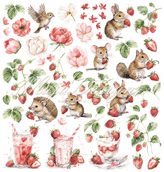 Maja Design - 1444 - Strawberry thief - 12x12 Paper Pack - inkl monochromes