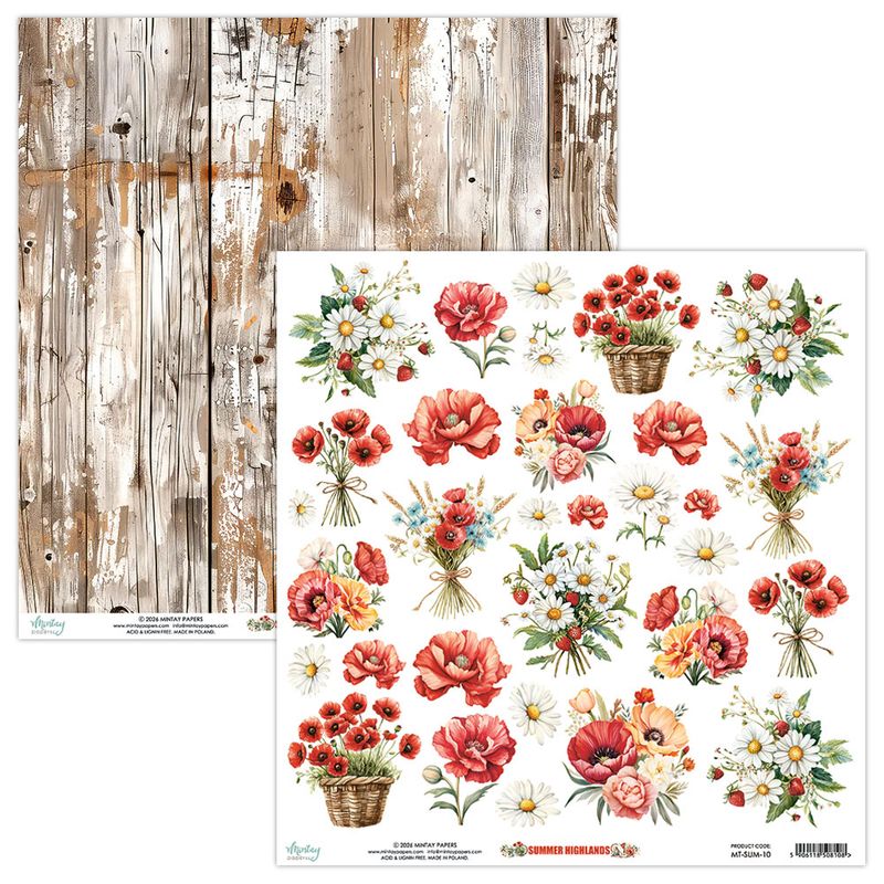 Mintay - SUM - 12x12 - Summer Highlands - 10 - Die-Cut Sheet - Flora