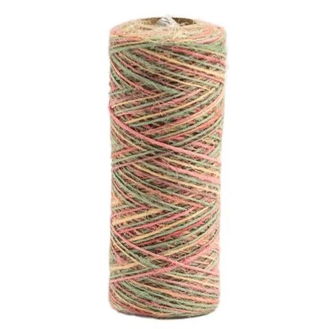 Hovedbilde Kort & Godt - HA208 - Hamp - 0,8 mm - Støvet grågrønn & rosa mix - 80m