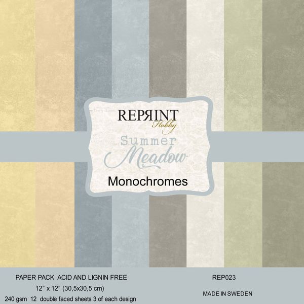 Reprint - 12x12 - REP023 - Summer Meadow Monochromes - Paper Pack