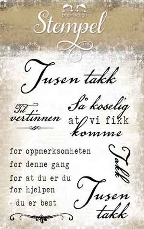 Papirdesign - Stempel - PD14966 - Tusen takk