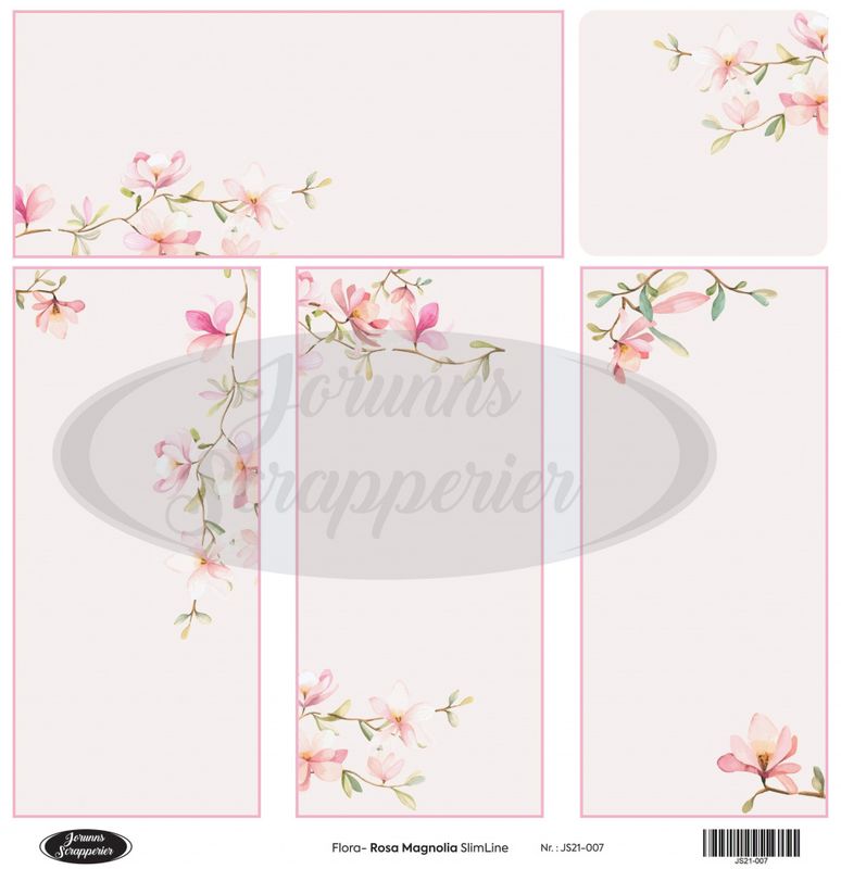 Jorunns Scrapperier - JS21-007 - Flora - Rosa Magnolia SlimLine