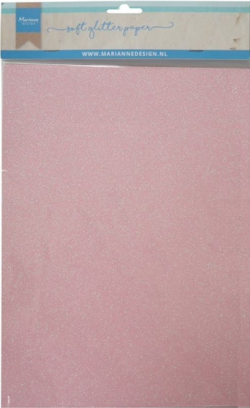 Marianne Design - 3148 - Soft Glitter paper A4 - Light pink -5pk