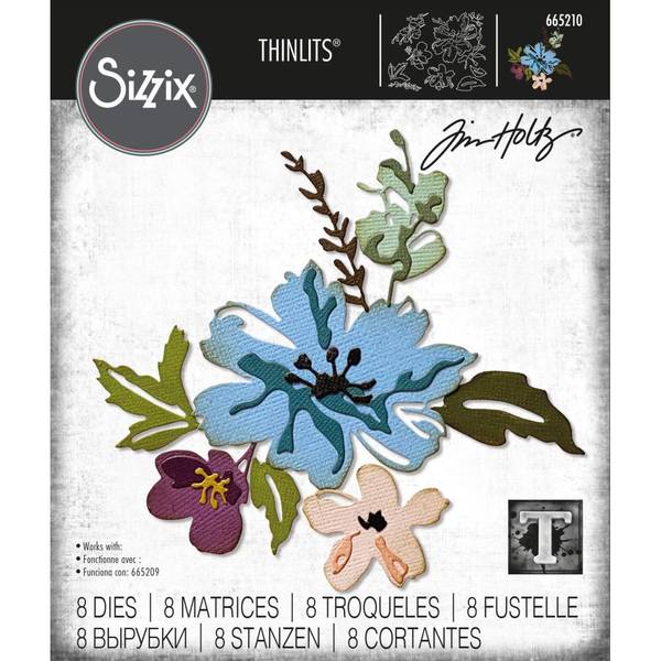 Sizzix - Thinlits - 665210 - Brushstroke Flowers #2