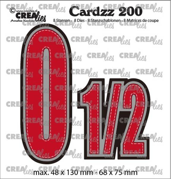 Crealies - Dies - Cardzz 200 - Numbers 0 and 1/2