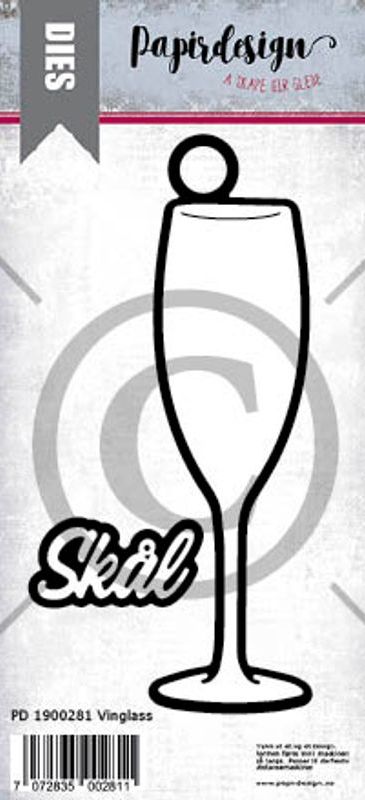 Papirdesign Dies PD1900281 - Vinglass ( + Skål )