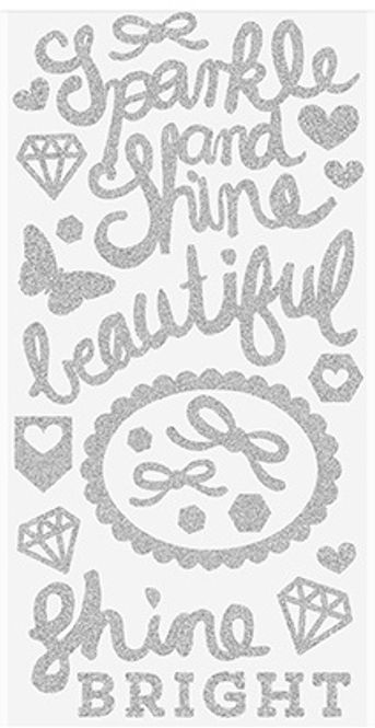 Hovedbilde Pink Paislee - Puffy Glitter Stickers - Bella Rouge - Silver