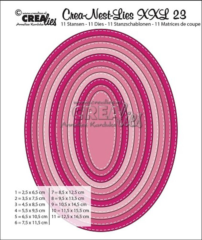Crealies - Crea-Nest-Lies XXL  23 - Ovals with stitchline