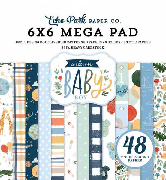 Echo Park - Welcome Baby Boy - 6x6 Mega Paper Pad