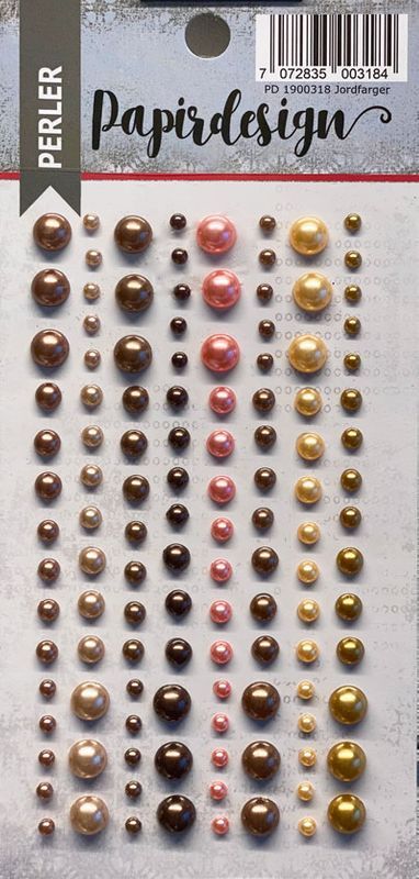 Papirdesign - PD1900318 - Halvperler - Jordfarger - 120 stk