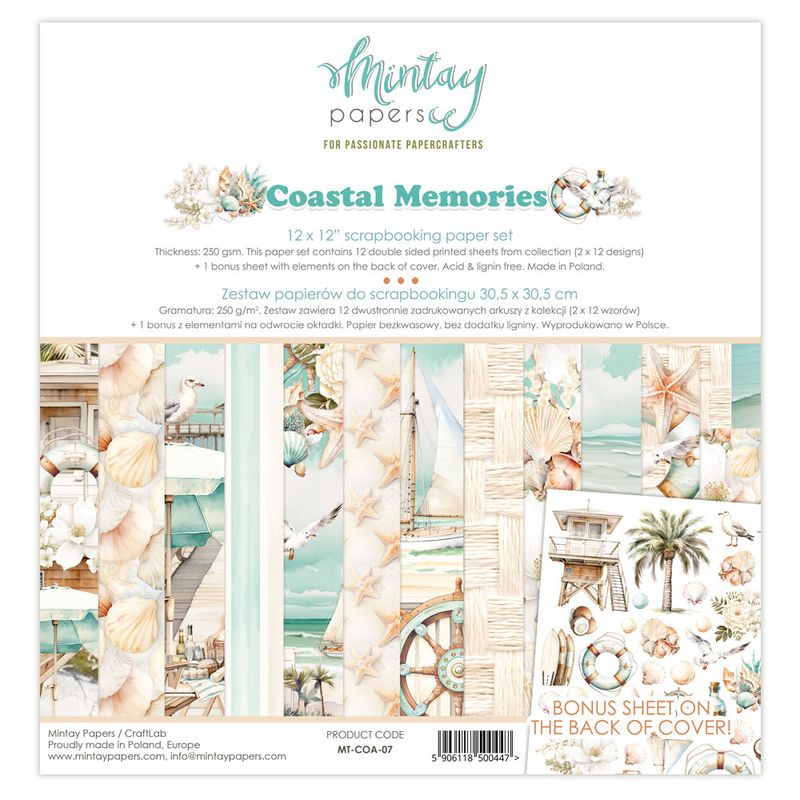 Mintay - COA - 12x12 - Paper Set - Coastal Memories