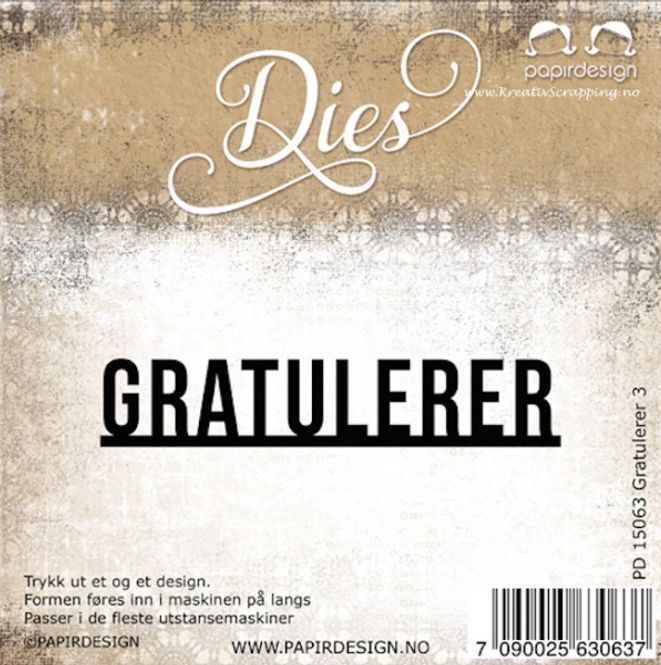 Hovedbilde Papirdesign Dies PD15063 - Gratulerer 3