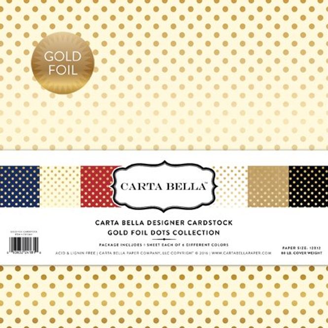 Hovedbilde Carta Bella - Gold Foil Dots - 12x12 Paper Collection