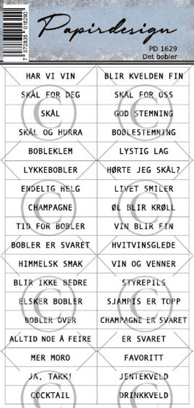 Papirdesign - Klistremerker - 1629 -  Bobler