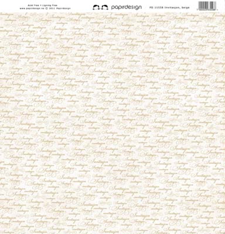 Papirdesign - PD11558 - Invitasjon beige