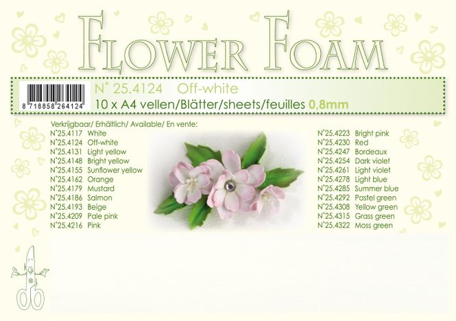 Hovedbilde Leane Creatief - Flower Foam - A4 - 25.4124 - Off-white - 1stk