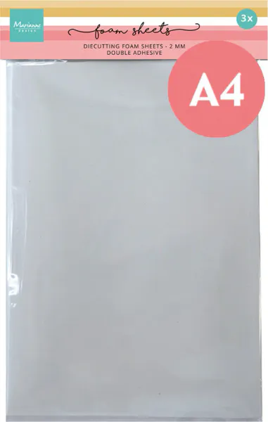 Marianne Design - LR0063 - 3D Foam Sheets  - A4 - White - h: 2 mm