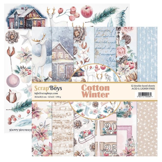 Hovedbilde ScrapBoys - Cotton Winter - 12x12 Paper Pack