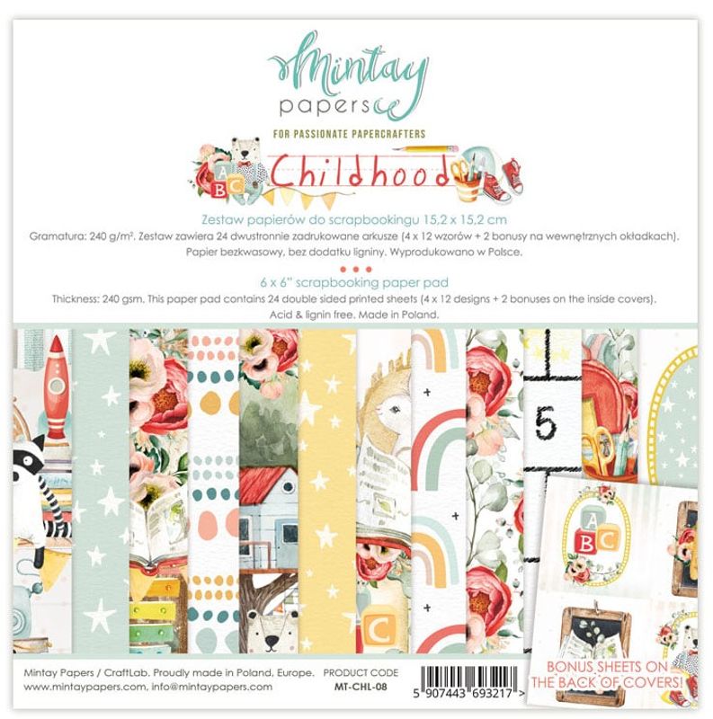 Mintay - CHL - 6x6 Paper Pad - Childhood