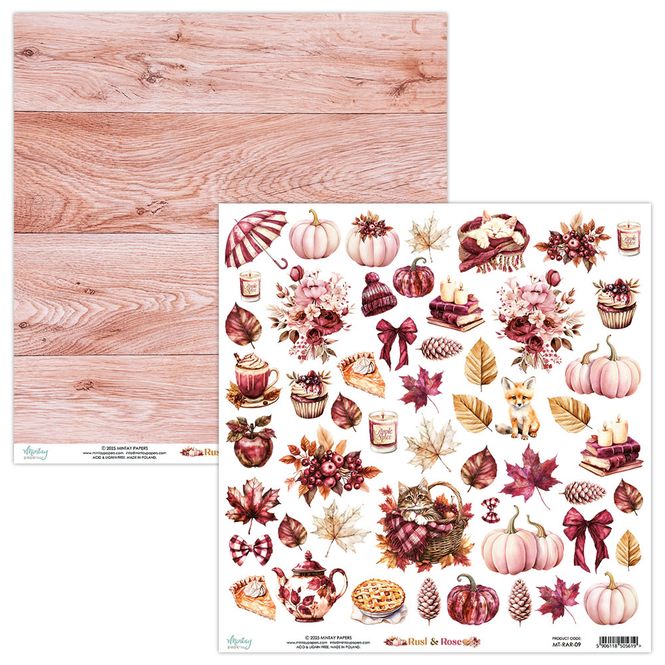 Hovedbilde Mintay - RAR - 12x12 - Rust & Rose - 09 - Die-Cut Sheet - Elements