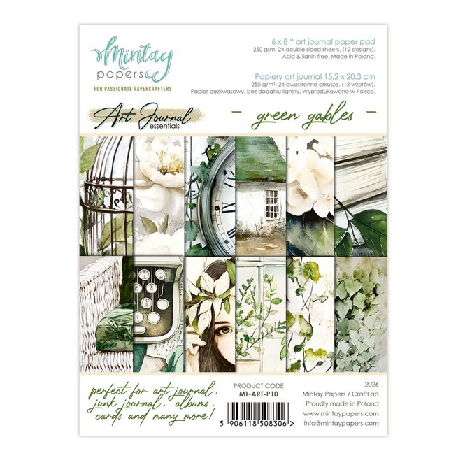 Hovedbilde Mintay - 6x8 paper pad - Art journal - P10 - Green Gables