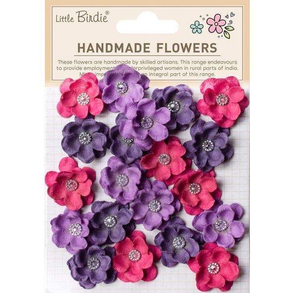 Little Birdie - Handmade Flowers - Twinkle - Magenta Orchid - 20 stk