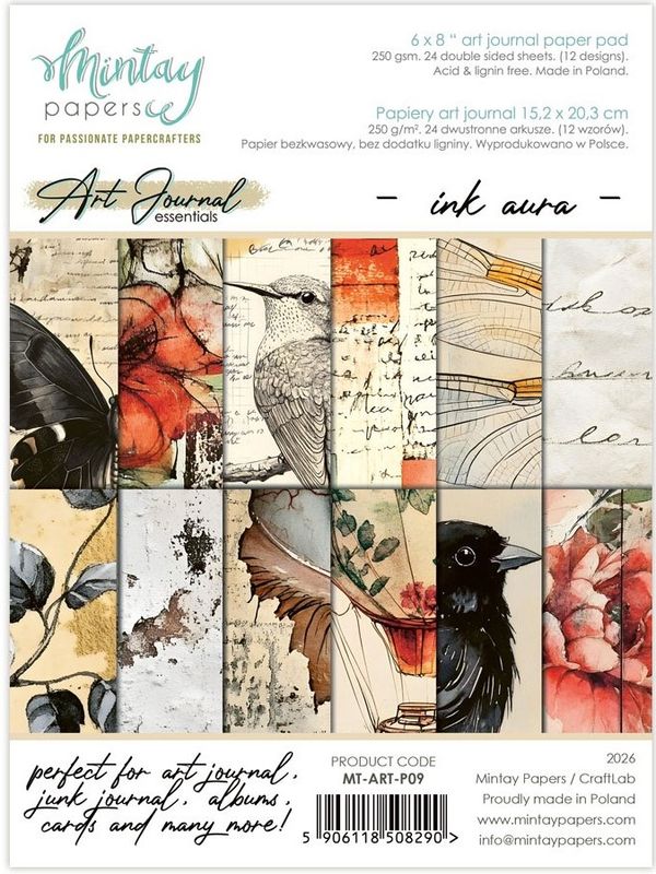 Mintay - 6x8 paper pad - Art journal - P09 - Ink Aura
