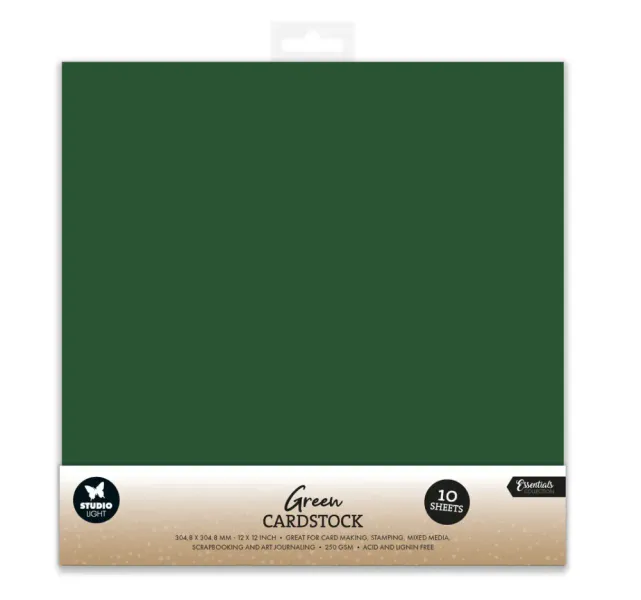 Studio Light - PS61 - Green Cardstock - 12x12 - 250g - 10pk