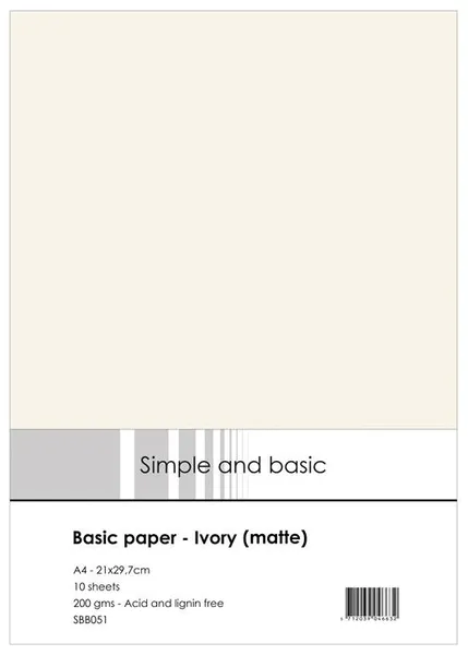 Simple and basic - Basic Paper - A4 - 200g - Ivory (matte)