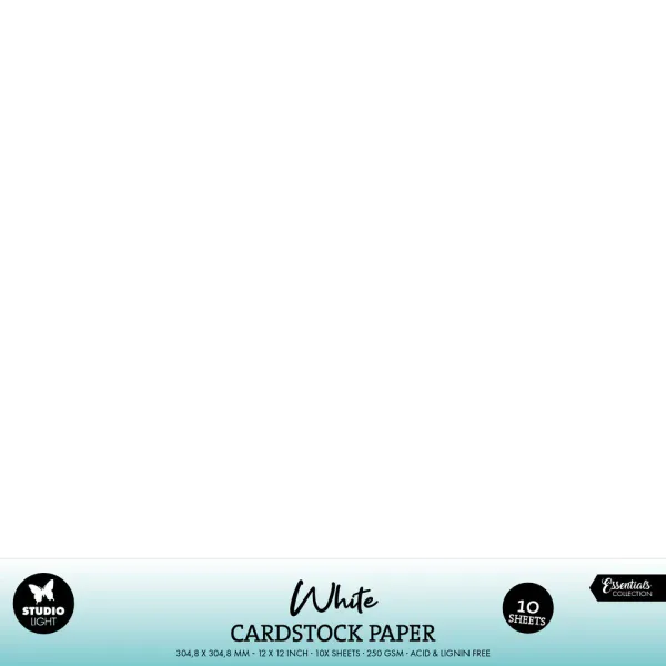 Studio Light - PS46 - White Cardstock - 12x12 - 250g - 10pk