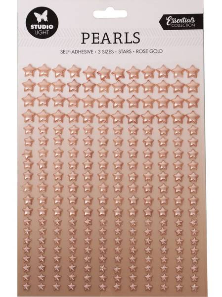 Studio Light - Essentials Pearls - 10 - Rose Gold Stars