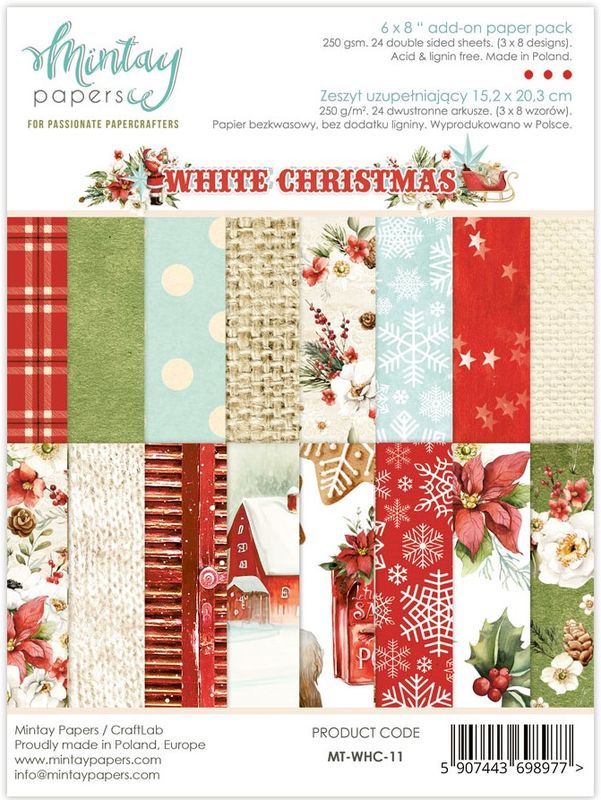 Mintay - WHC - 6x8 Add on Paper Pack - White Christmas