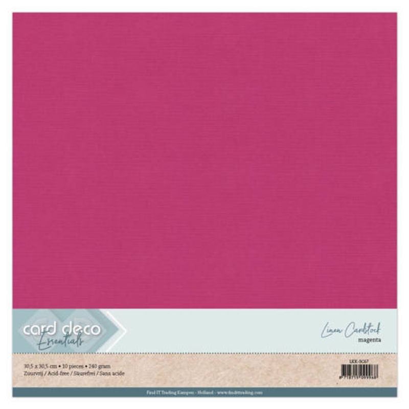 Linen Cardstock - 240g - 12x12 - SC67 - Magenta - 10 pk
