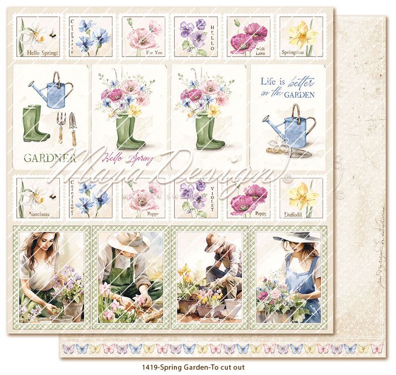 Maja Design - 1426 - Spring Garden - 12x12 Paper Pack - inkl monochromes