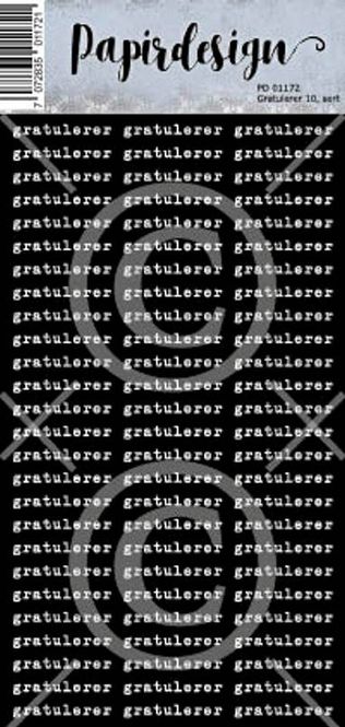 Hovedbilde Papirdesign - Klistremerker - 01172 - Gratulerer 10, sort