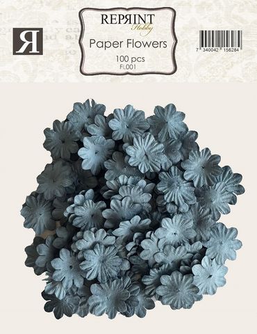Hovedbilde Reprint - FL001 - Mini Paper Flowers - 20mm - Blå - 100stk